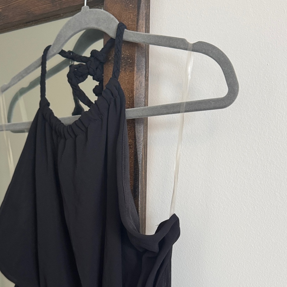 Lily Morgan Black Goddess Princess Flowy Maxi Halter Dress Size Large - Picture 4 of 11
